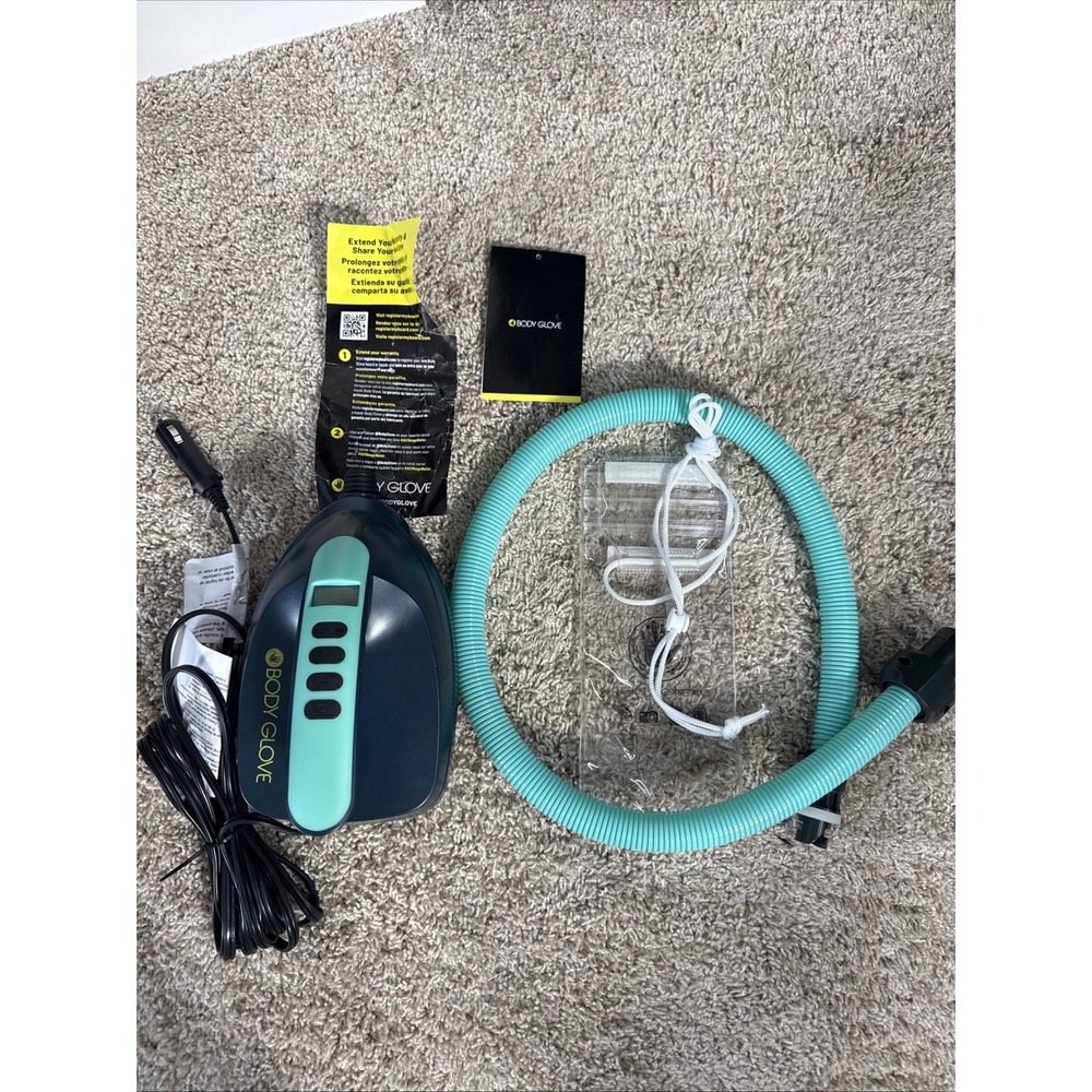 Body Glove 12V Electric SUP Air Pump Auto-Stop 16 PSI HT-781 Car Adapter Navy